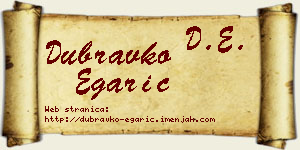 Dubravko Egarić vizit kartica